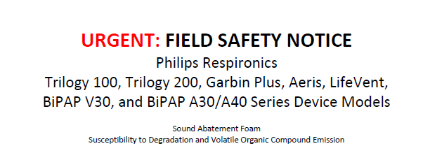 URGENT: FIELD SAFETY NOTICE Ventilator